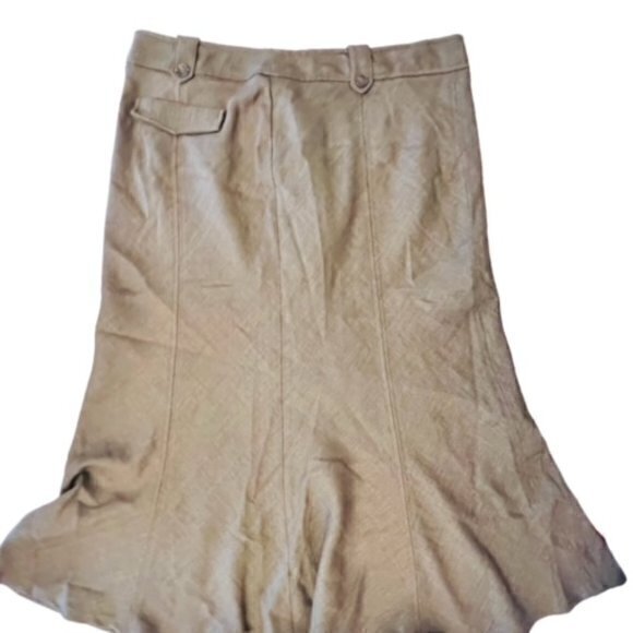 NWT Worthington Women's Maxi Skirt Brown Size 18 A-Line Lined High Waist Ruffled - Picture 2 of 11